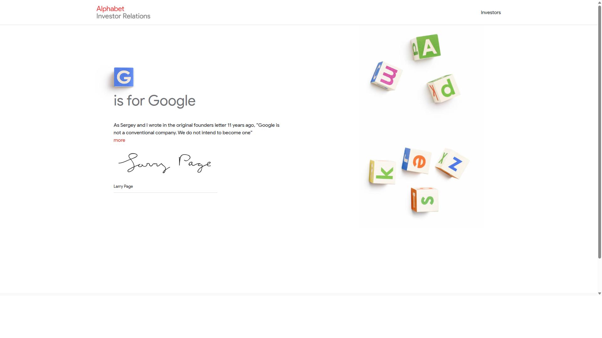 Alphabet/Google website
